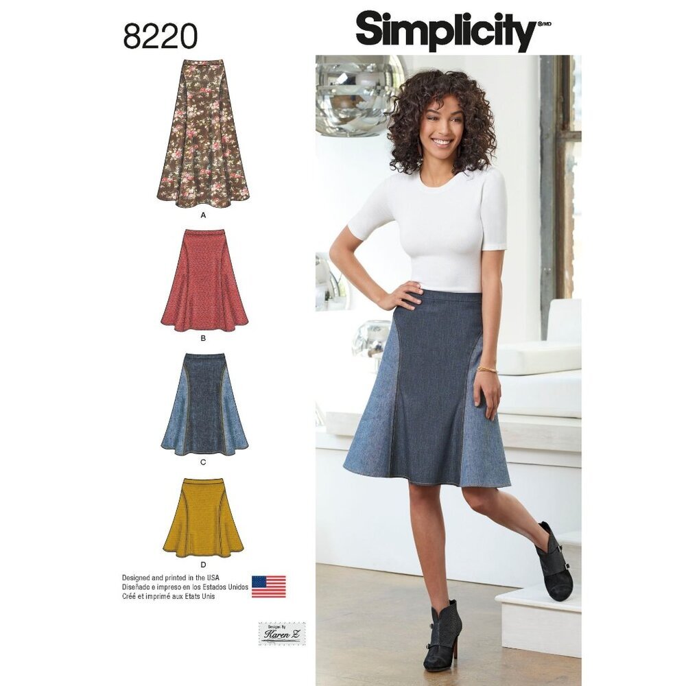 Simplicity‎ Sewing Pattern 8220 Skirt Flared Misses Size 14-22